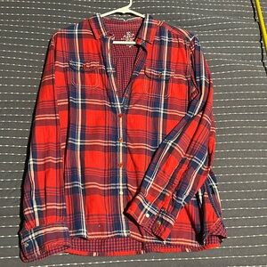 Kuhl red white and blue plaid shirt women’s medium
